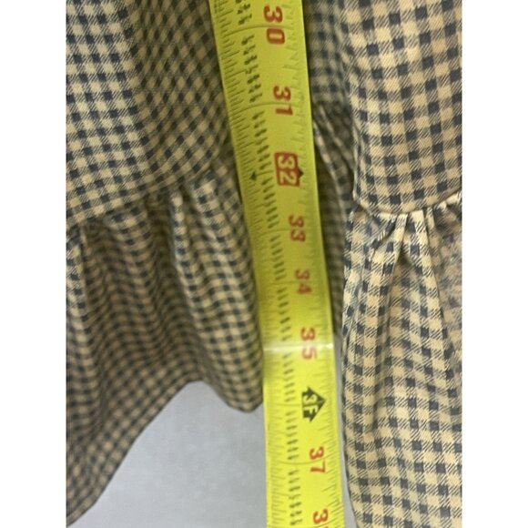 VTG Dress Pinafore Wall Hanging  W/Hat Cottagecore Country Green Gingham - Picture 13 of 13